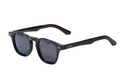 Black sunglasses with dark lenses on a white background
